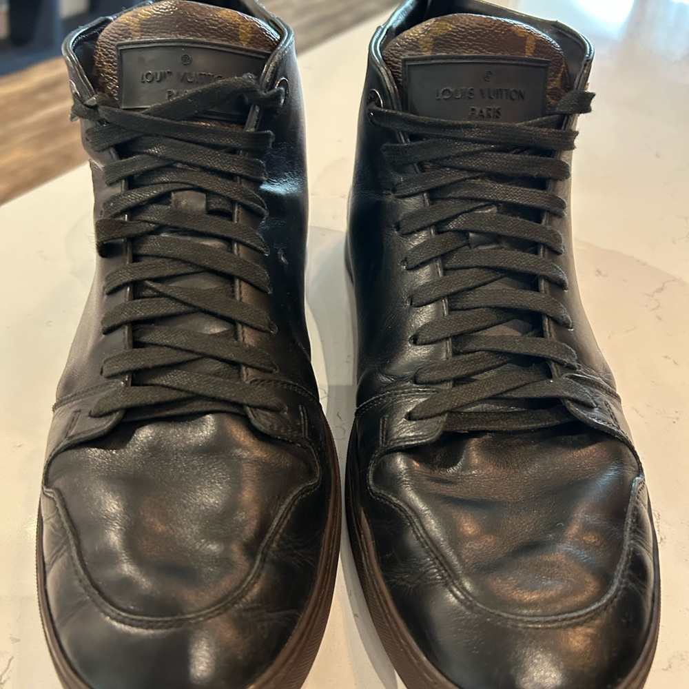 Louis Vuitton Men's Black High-Top Sneakers - Picture 4 of 5